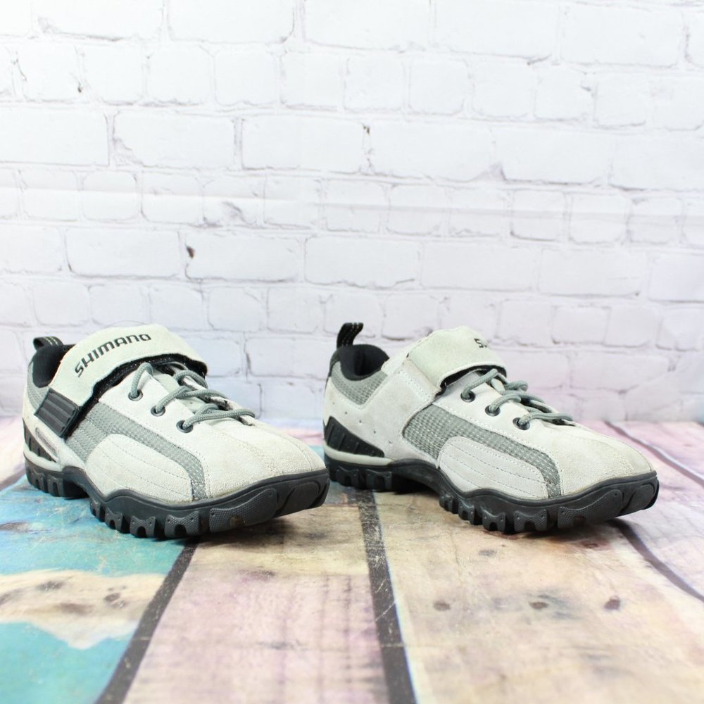 Shimano Gray Suede Mesh Mountain Biking Cycling Shoes Size 6 - Picture 3 of 9
